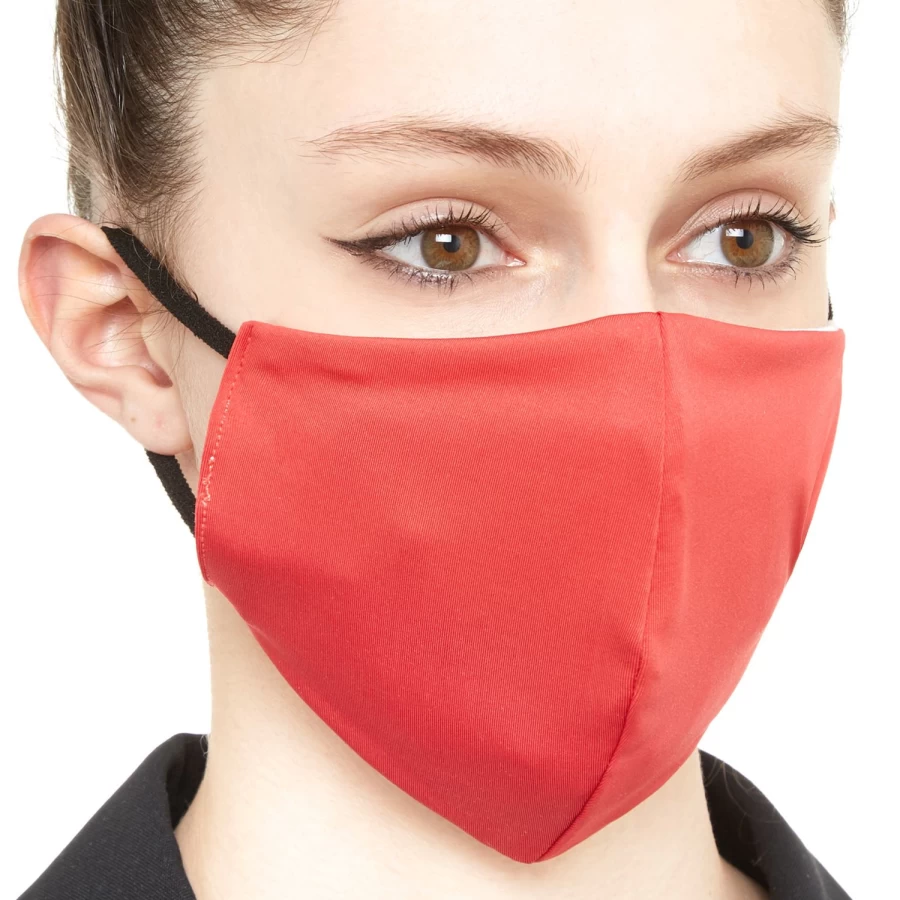 COINCASADESIGN Red Solid Color Washable Fabric Face Mask - Reusable & Breathable
