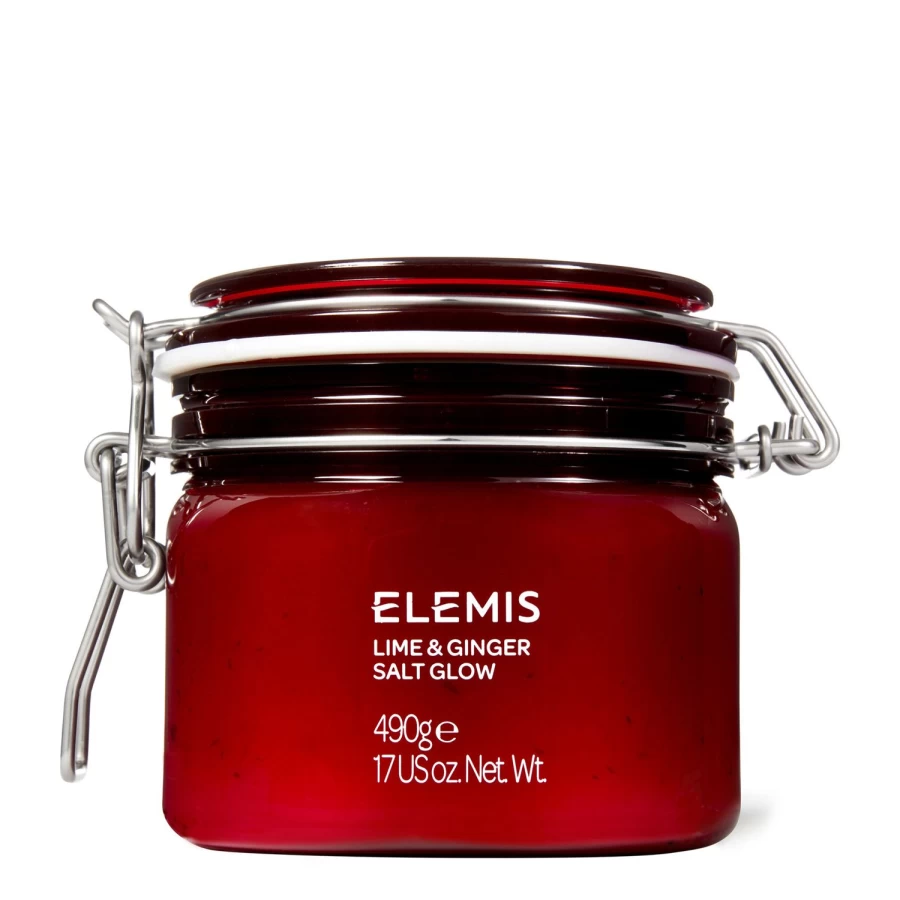 ELEMIS Exotic Lime & Ginger Salt Glow Scrub - Invigorating Red Body Polish for Smooth Skin