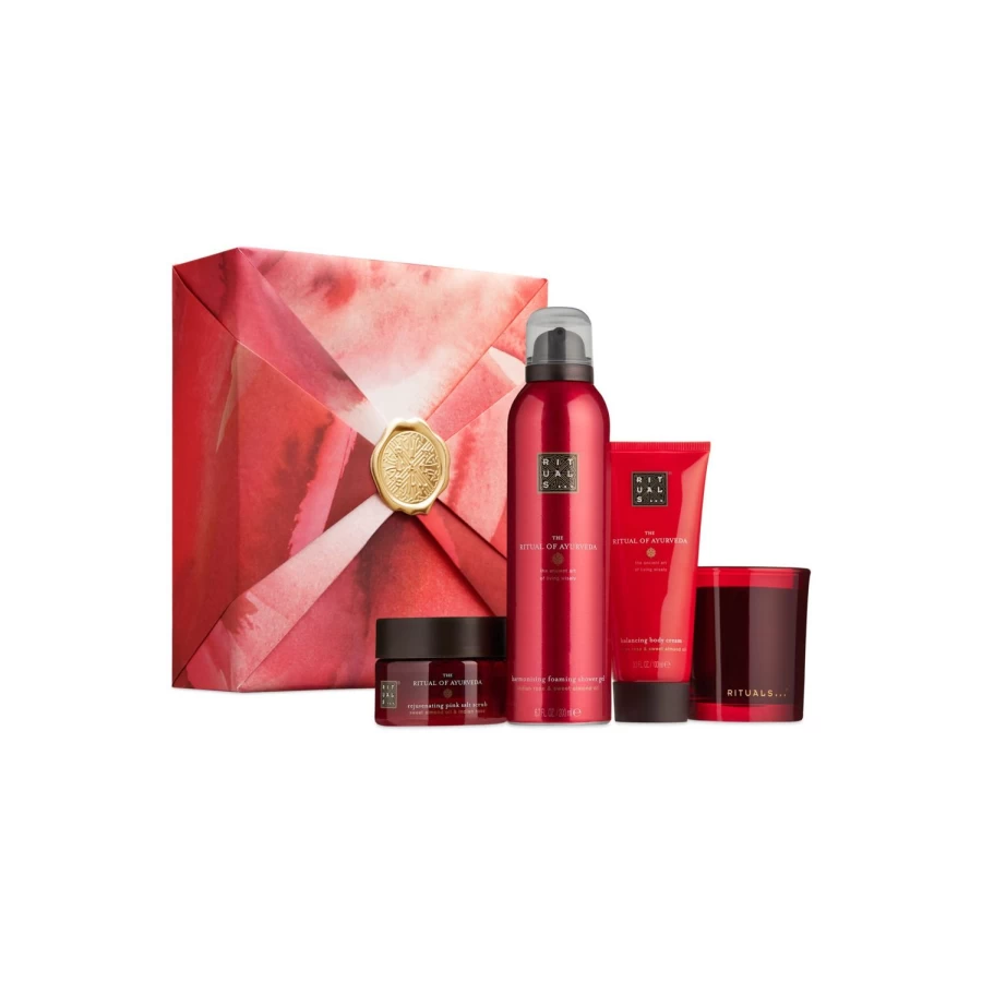 RITUALS Ayurveda Gift Set - Medium Luxury Wellness Box, Red Holistic Care Collection