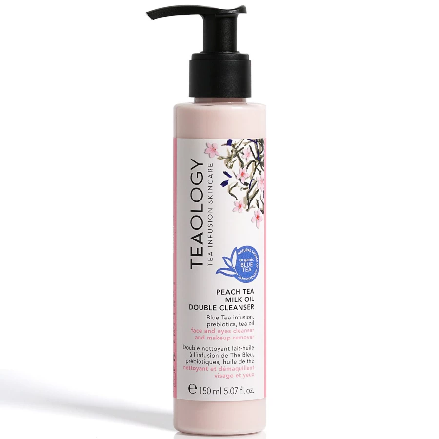 "TEAOLOGY Pink Blue Tea Infusion Face & Eye Cleansing Milk-Oil"