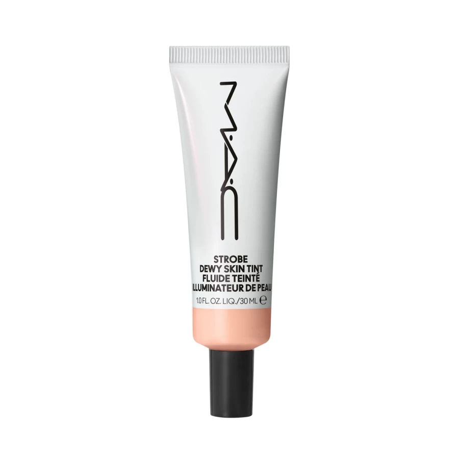 MAC Cosmetics Strobe Dewy Skin Tint - Light Plus Pink, Illuminating Face Makeup for a Radiant Glow