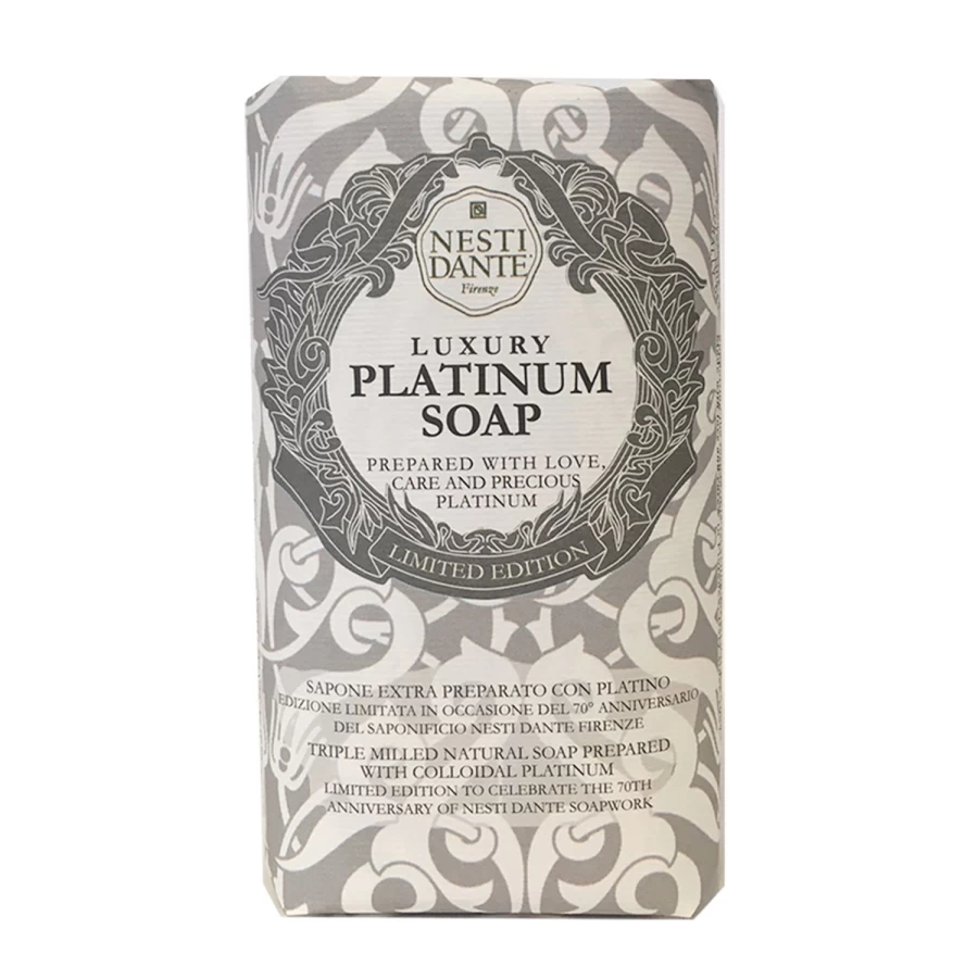 "NESTI DANTE Luxury Platinum Soap - Silver Grey Bar for Premium Skincare"