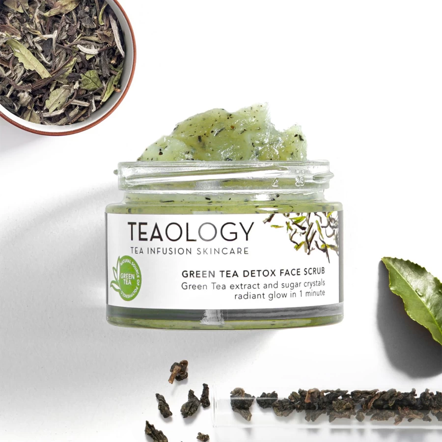 TEAOLOGY White Green Tea Detox Face Scrub 50ml - Exfoliating & Purifying Skincare