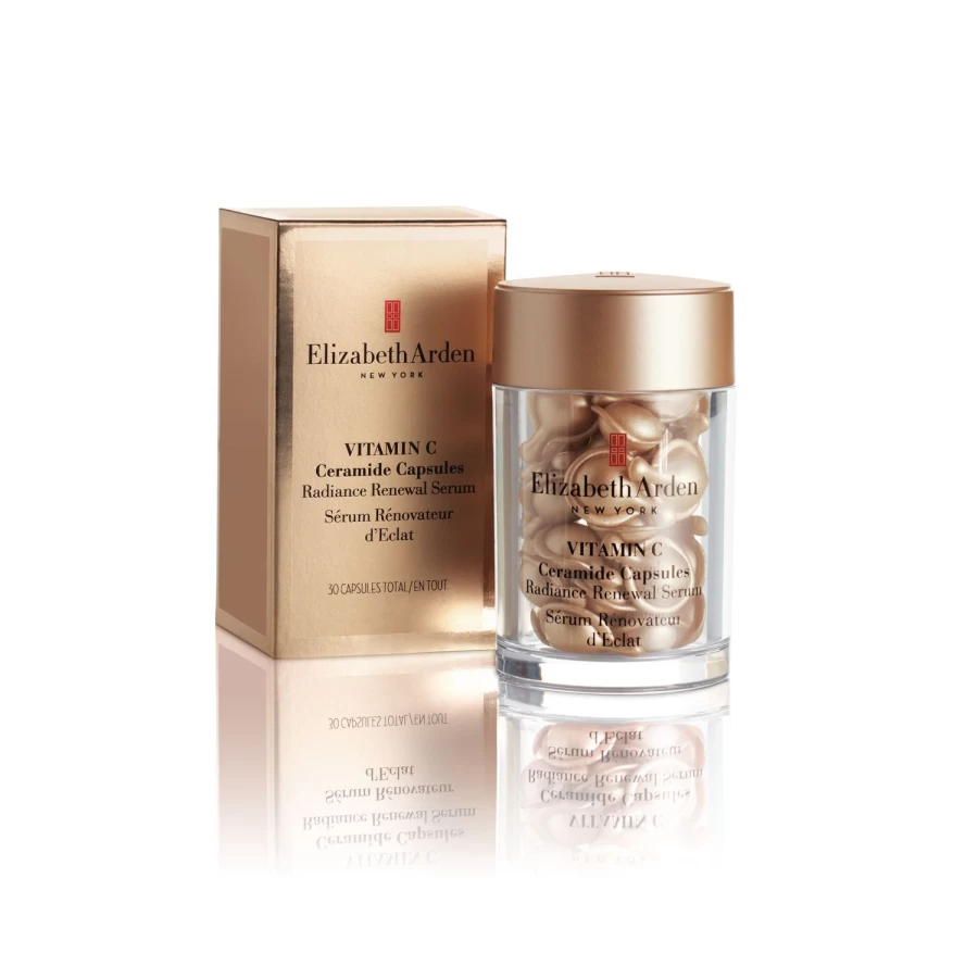 Elizabeth Arden Vitamin C Ceramide Capsules Radiance Renewal Serum - 30 Capsules, Dark Beige, Brightening & Hydrating Facial Treatment