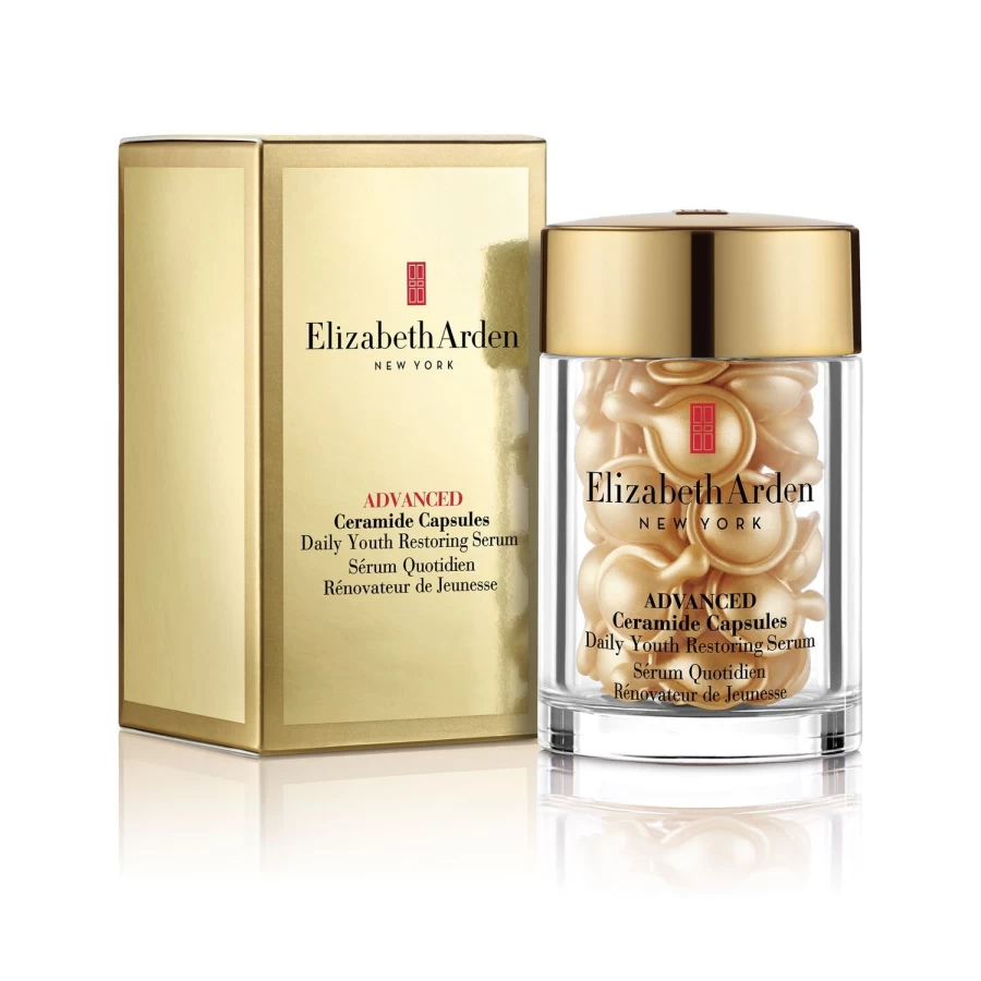 Elizabeth Arden Advanced Ceramide Capsules Daily Youth Restoring Serum - 30 Golden Yellow Capsules for Anti-Aging & Skin Renewal