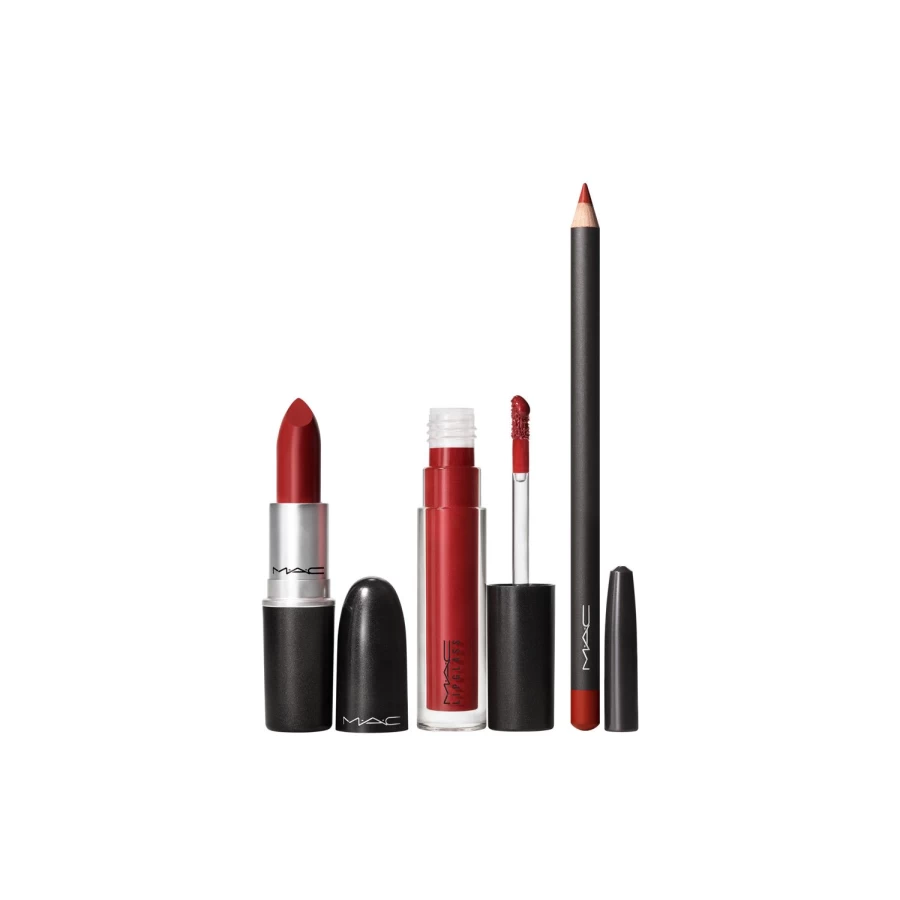 MAC COSMETICS Best-Kept Secret Lip Kit - Red Long-Lasting Lipstick Set
