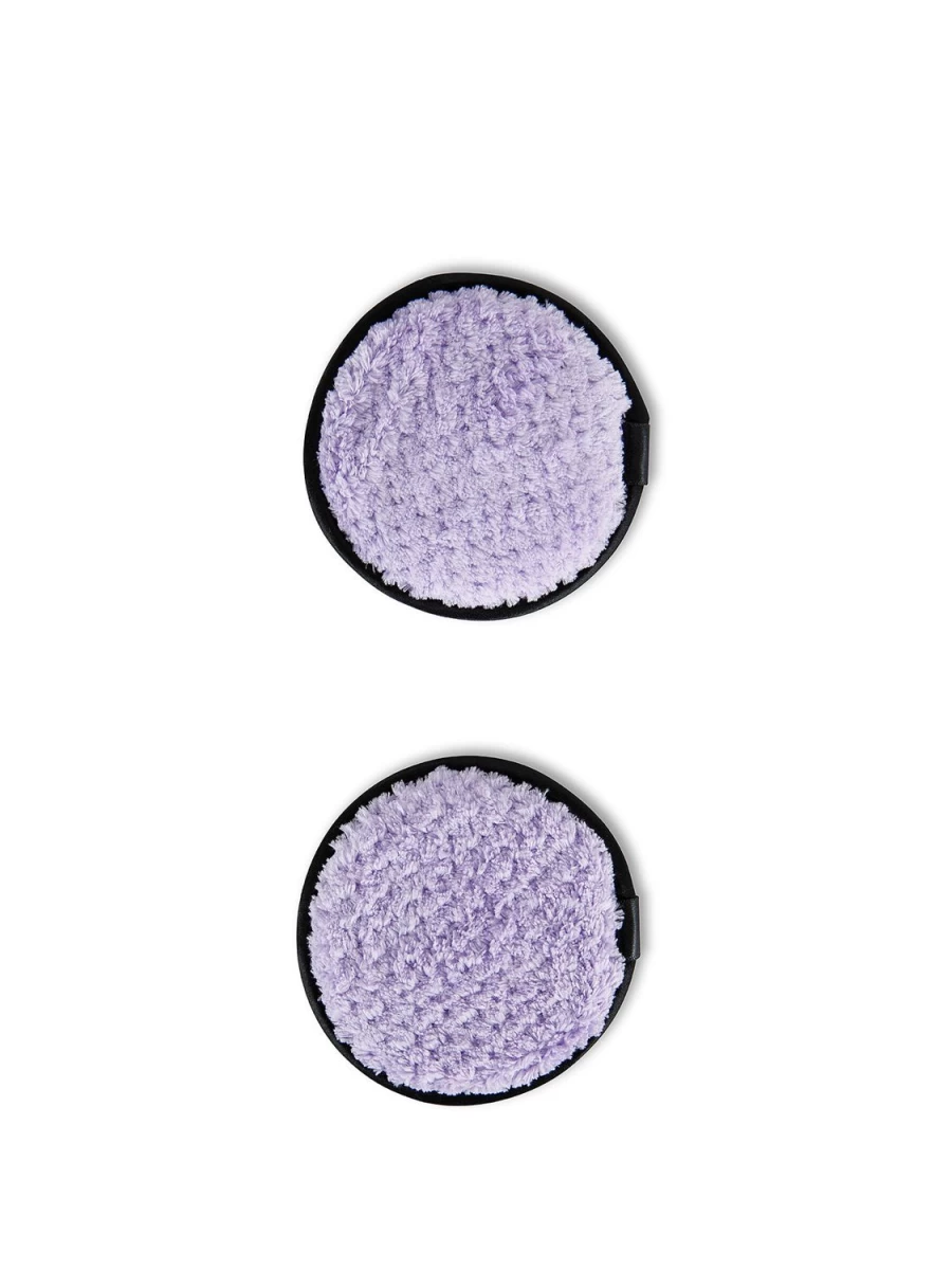 "COINCASA 2-Pack Reusable Purple Makeup Remover Pads – Eco-Friendly Make-Up Disks"