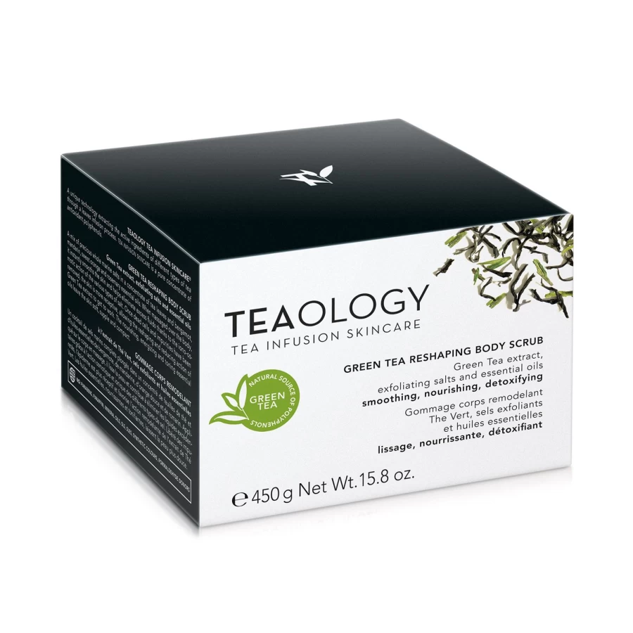 TEAOLOGY White Green Tea Reshaping Body Scrub 450g - Detoxifying & Exfoliating for Smooth Skin