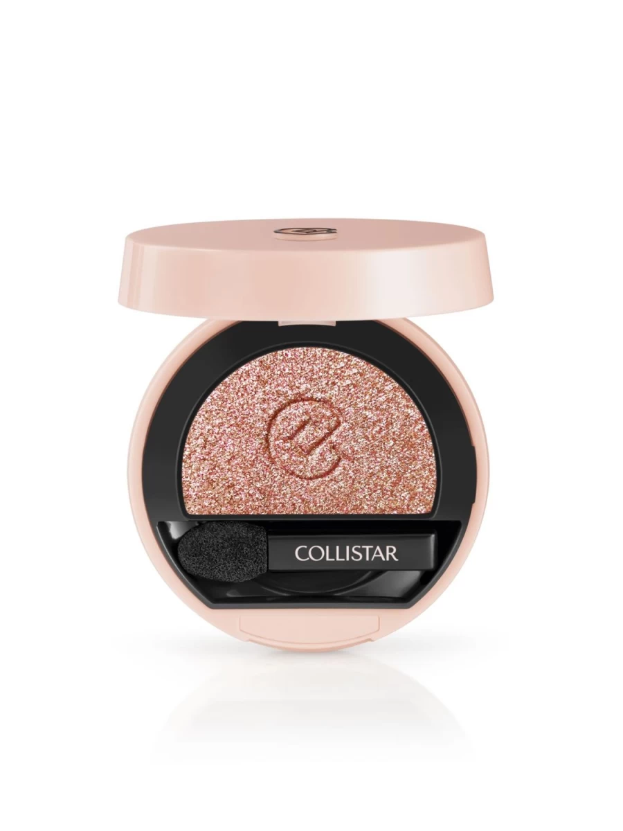 COLLISTAR Impeccable Compact Eye Shadow in 300 Pink Gold Frost - Long-Lasting Shimmer & Pigmented Formula