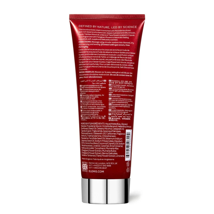 ELEMIS Exotic Frangipani Monoi Body Cream - Red, Nourishing & Hydrating Tropical Moisturizer