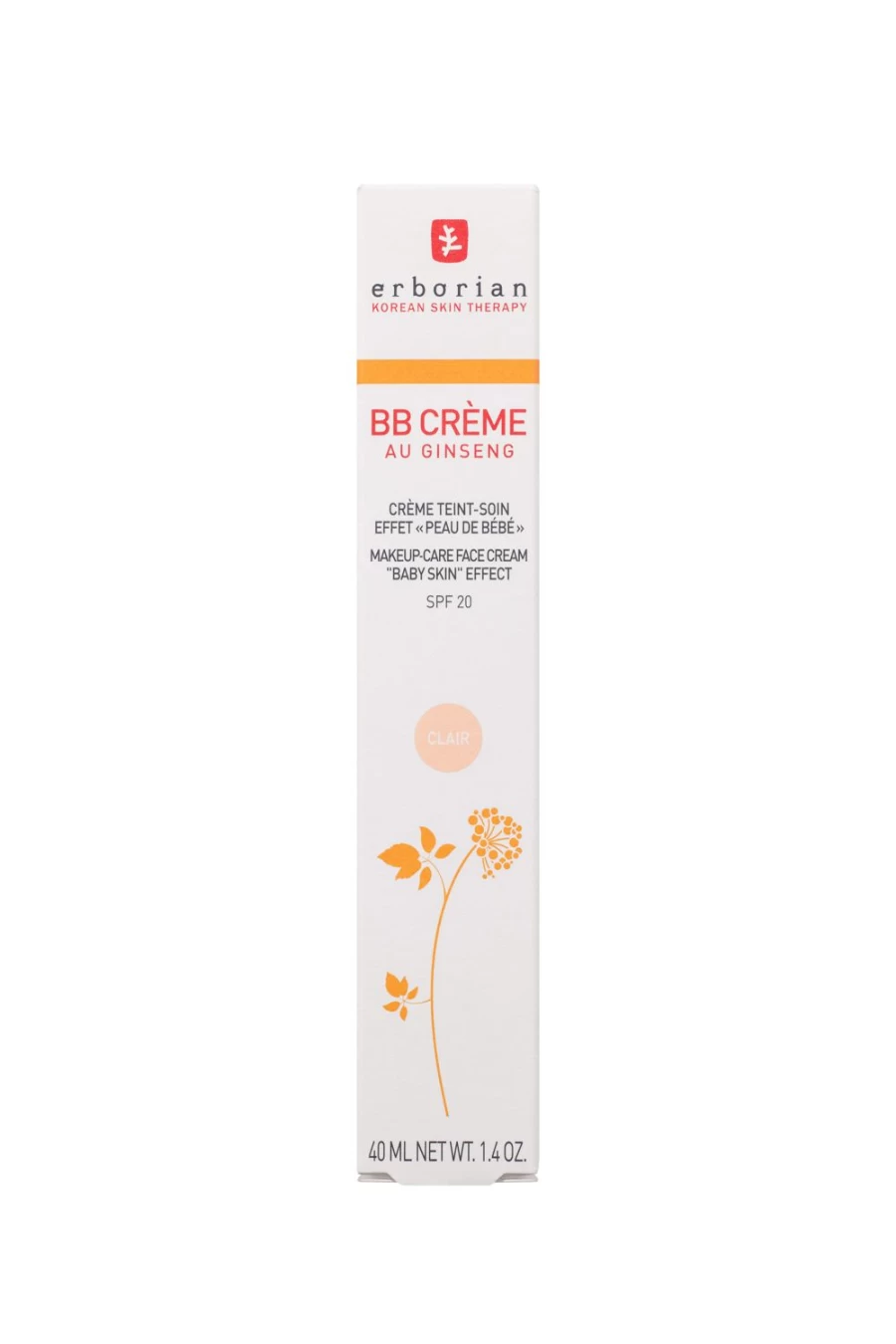 ERBORIAN Bb Creme Clair 40ml - 2-in-1 Makeup & Skincare in Beige
