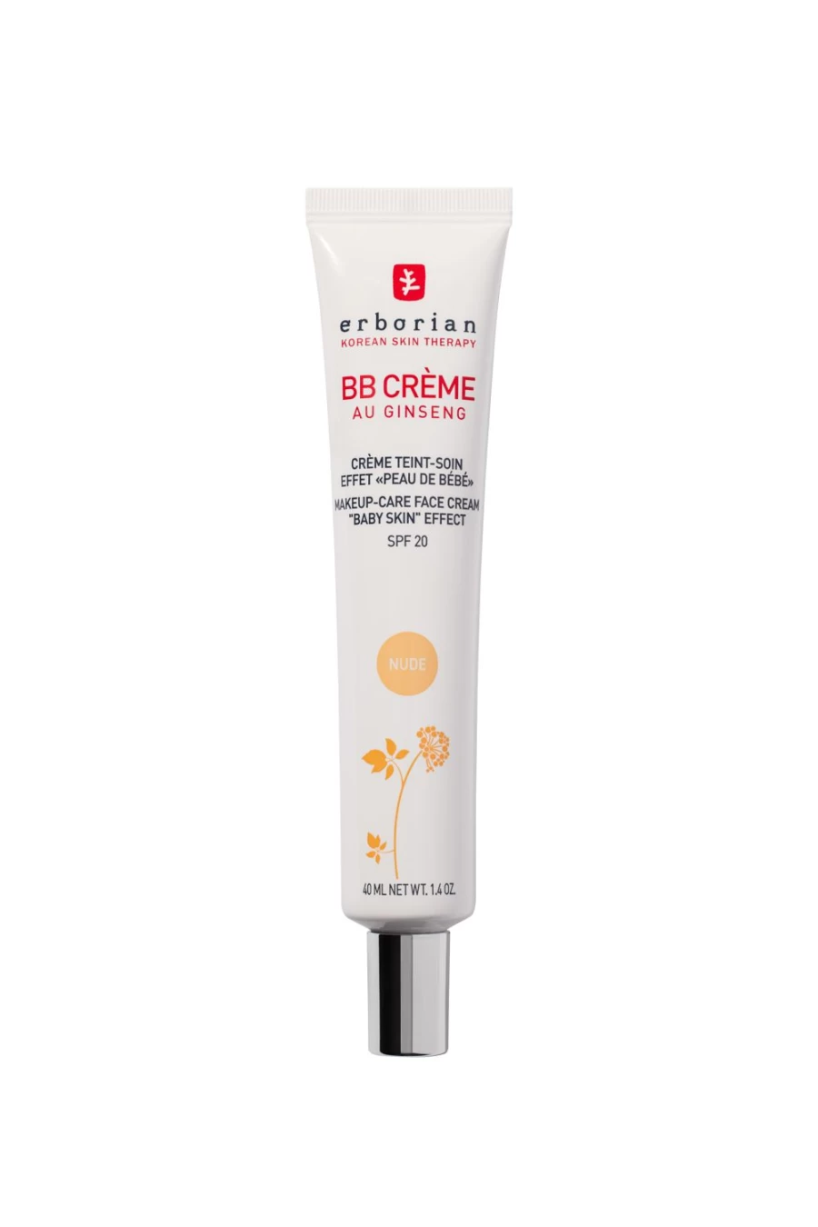 ERBORIAN BB Creme Nude 40ml - 2-in-1 Makeup & Skincare with Hydration & SPF Protection