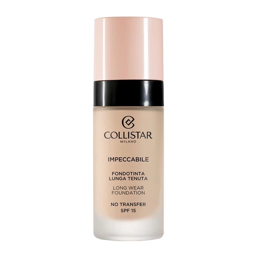 COLLISTAR Impeccable Long Lasting Foundation - 1N White Ivory, Flawless Matte Finish, 24H Wear, Lightweight Liquid Makeup