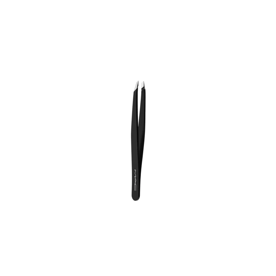 MAC COSMETICS Professional Black Slant Tweezers - Precision Beauty Tools for Eyebrows & Splinters