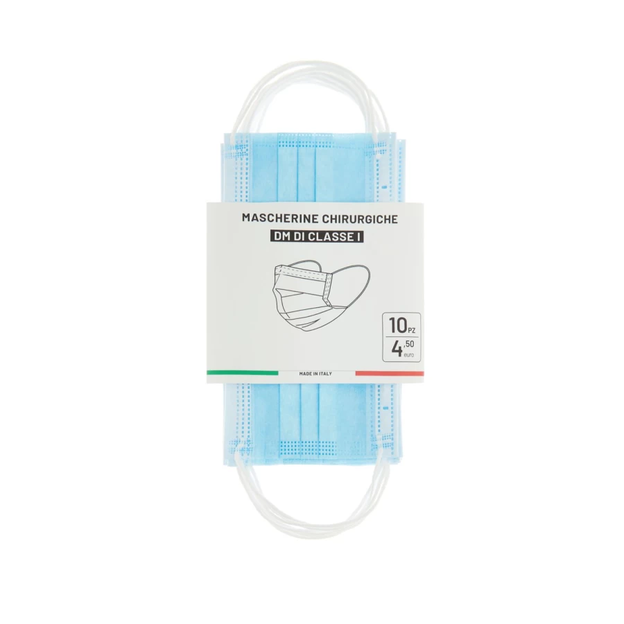 "COINCASADESIGN Light Blue Surgical Face Masks - Pack of 10, Disposable & Breathable"