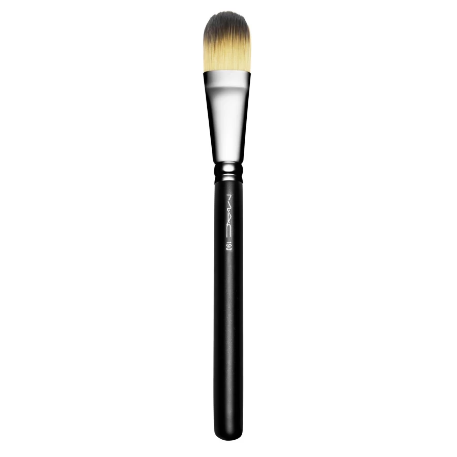 MAC COSMETICS Foundation Brush 190 - Professional Makeup Brush for Flawless Application, Black