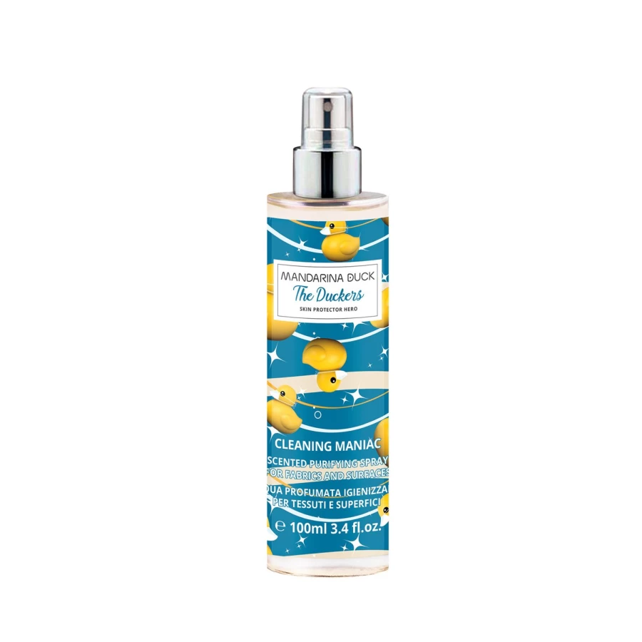 "Mandarina Duck Multicolor Sanitizing Spray for Fabrics and Surfaces - 100mL Travel-Friendly Disinfectant"
