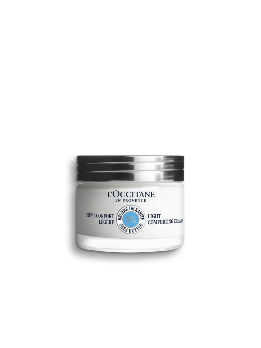L'OCCITANE Shea Butter Light Comforting Cream 50ml - Hydrating & Nourishing Transparent Face Moisturizer