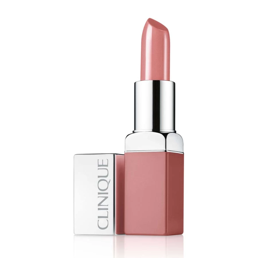 CLINIQUE Pop Lip Color + Primer in 01 Nude Pop - 3.9g Moisturizing Lipstick with Long-Lasting Shine