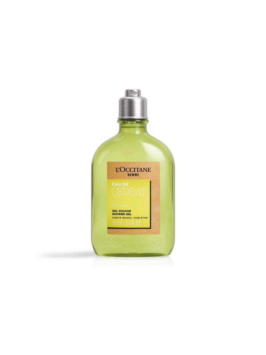 L'OCCITANE Cedrat Shower Gel 250ml - Refreshing Citrus Body Wash, Transparent Formula