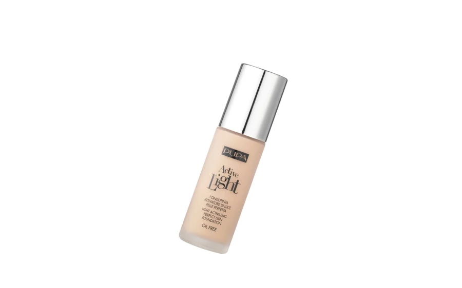PUPA MILANO Active Light Foundation in 010 Porcelain - Lightweight Liquid Makeup for Flawless Coverage