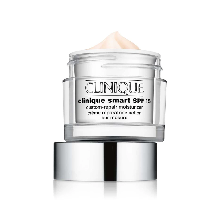 CLINIQUE Smart Custom Moisturizer SPF 15 for Dry to Normal Skin - 50ml Hydrating Cream, Grey
