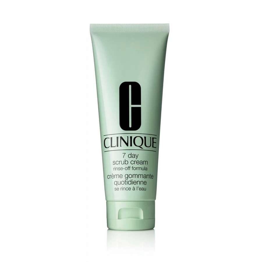 CLINIQUE 7-Day Scrub Cream Rinse-Off Formula 100ml - Gentle Exfoliator for All Skin Types, Green Packaging