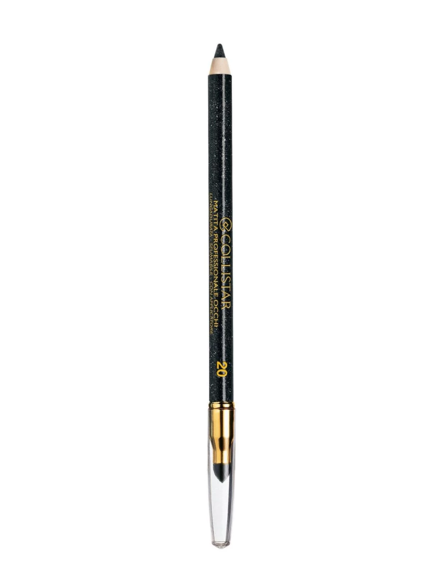 COLLISTAR Professional Glitter Eyepencil - 20 Black Glitter Navigli, Long-Lasting Sparkling Eyeliner