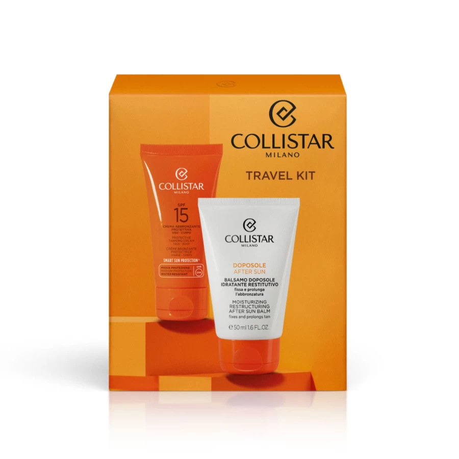 COLLISTAR Travel Kit: Tanning Cream SPF 15 & After-Sun Balm for Healthy Glow