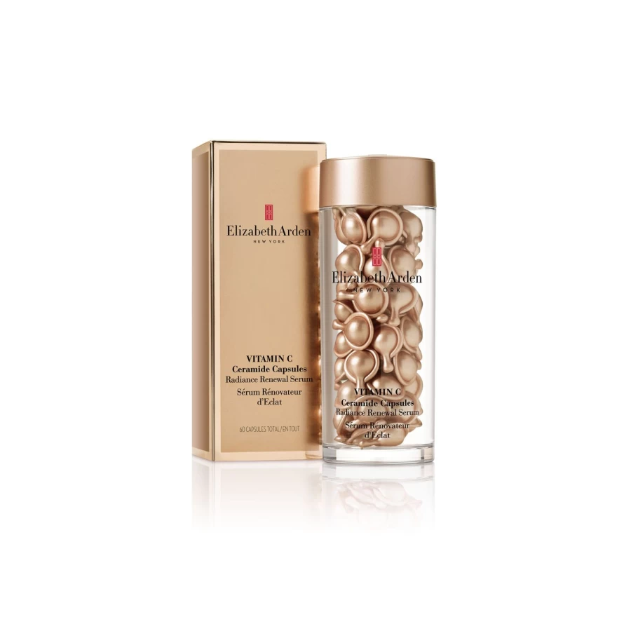 Elizabeth Arden Vitamin C Ceramide Brightening Serum Capsules, 60 Count, Dark Beige Radiance Renewal Treatment