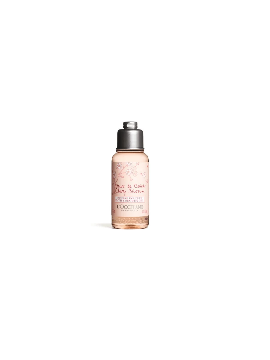 L'OCCITANE Cherry Blossom Scented Shower Gel 75ml - Transparent Floral Body Wash for Women