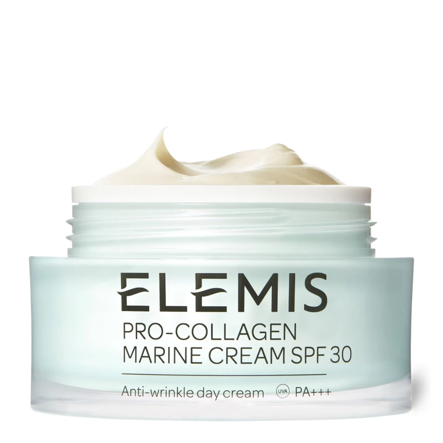 ELEMIS Pro-Collagen Marine Cream SPF 30 - Anti-Aging Moisturizer with Sun Protection, Light Blue