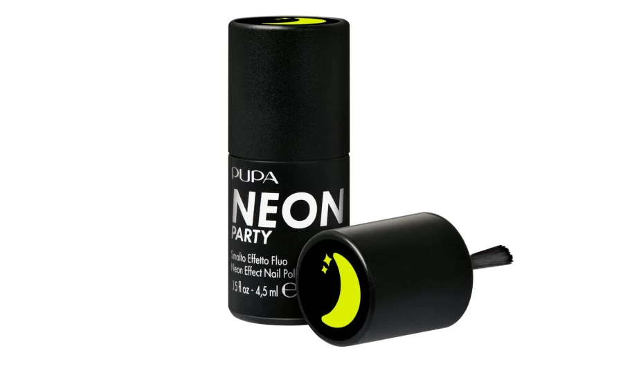 PUPA MILANO Enamel Fluo Effect Nail Polish - 400 Full Moon Shade, Vibrant Yellow Color, Long-Lasting Formula
