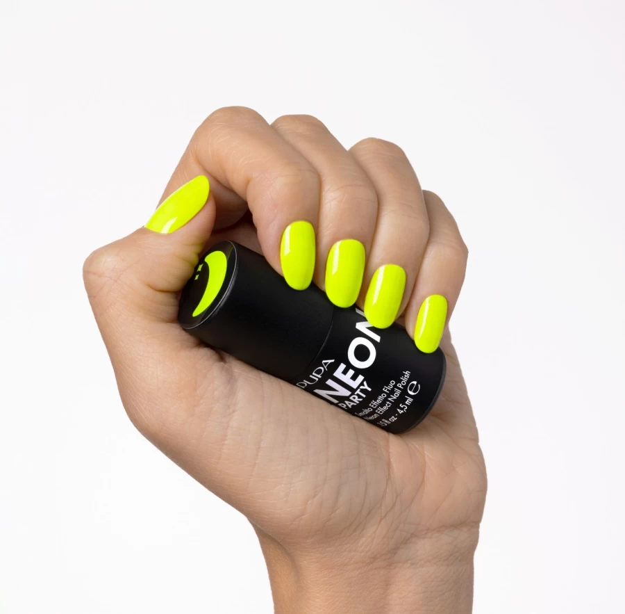 PUPA MILANO Enamel Fluo Effect Nail Polish - 400 Full Moon Shade, Vibrant Yellow Color, Long-Lasting Formula