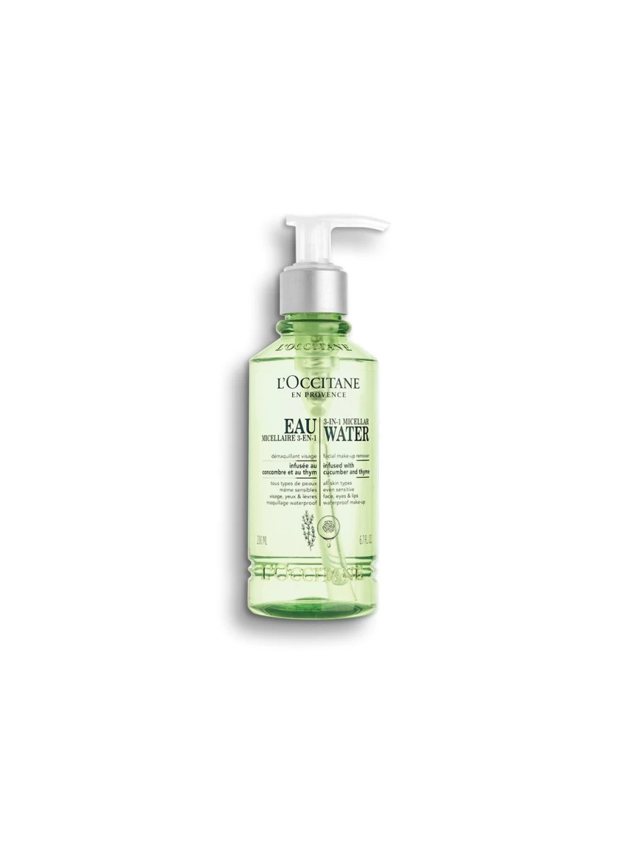 L'OCCITANE Infusion 3-In-1 Micellar Cleansing Water 200ml - Transparent Hydrating Face Makeup Remover