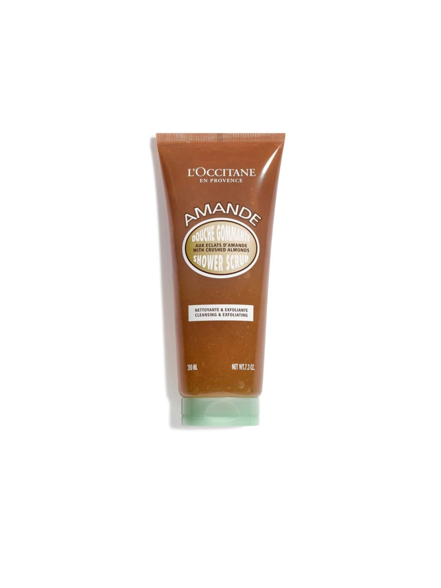 L'OCCITANE Almond Shower Scrub 200ml - Transparent Exfoliating Body Cleanser for Smooth Skin