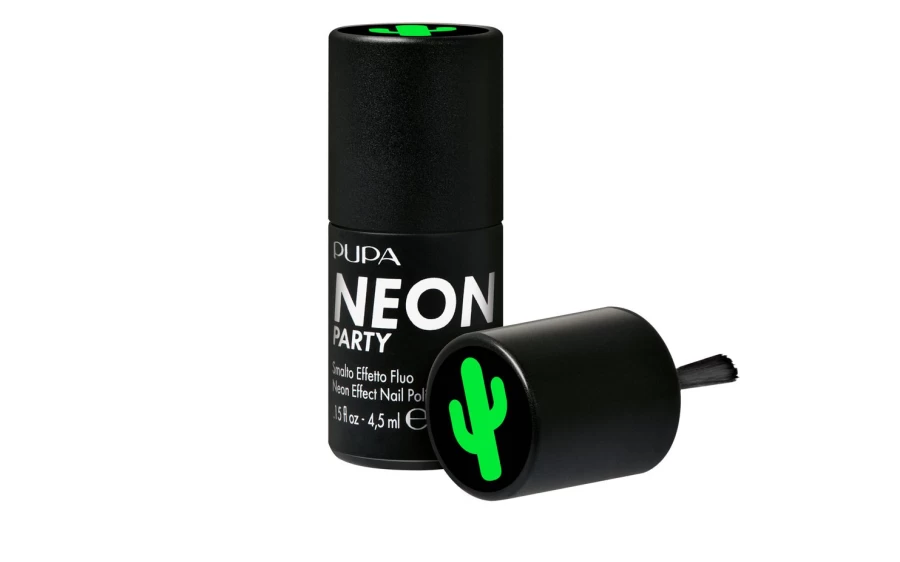 PUPA MILANO Enamel Fluo Effect Nail Polish - 300 Chiringuito Vibrant Green Long-Lasting Shine