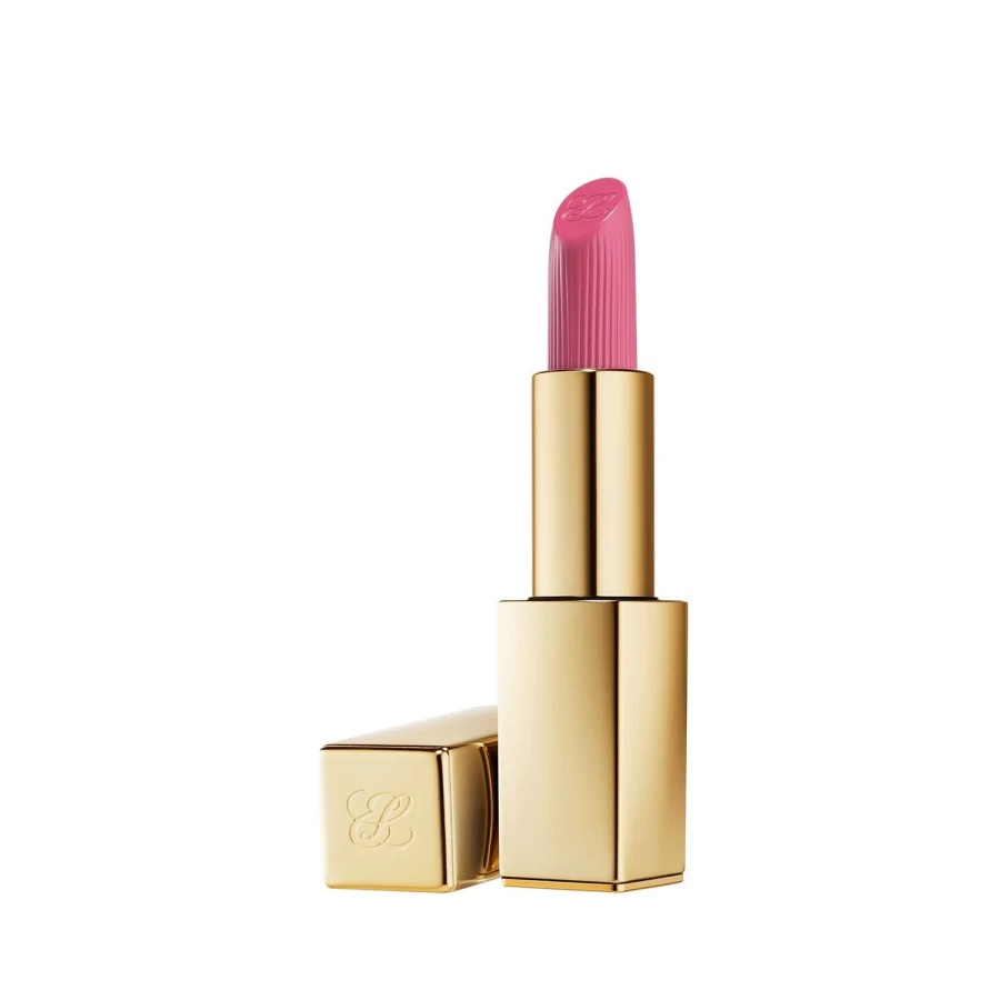 ESTÉE LAUDER Pure Color Creme Lipstick in Powerful Pink - Long-Lasting Hydrating Lip Color