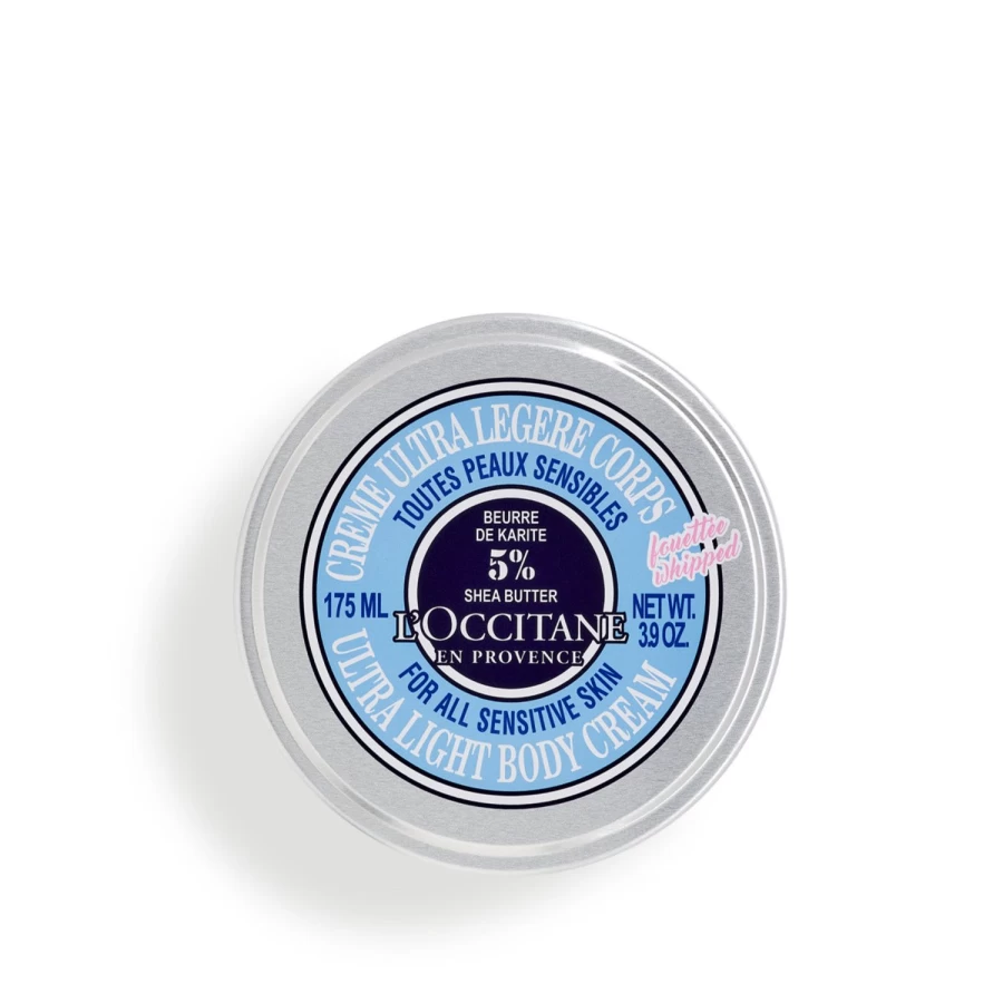 L'OCCITANE Ultra Light Shea Body Cream - Hydrating Blue Formula for Smooth Skin