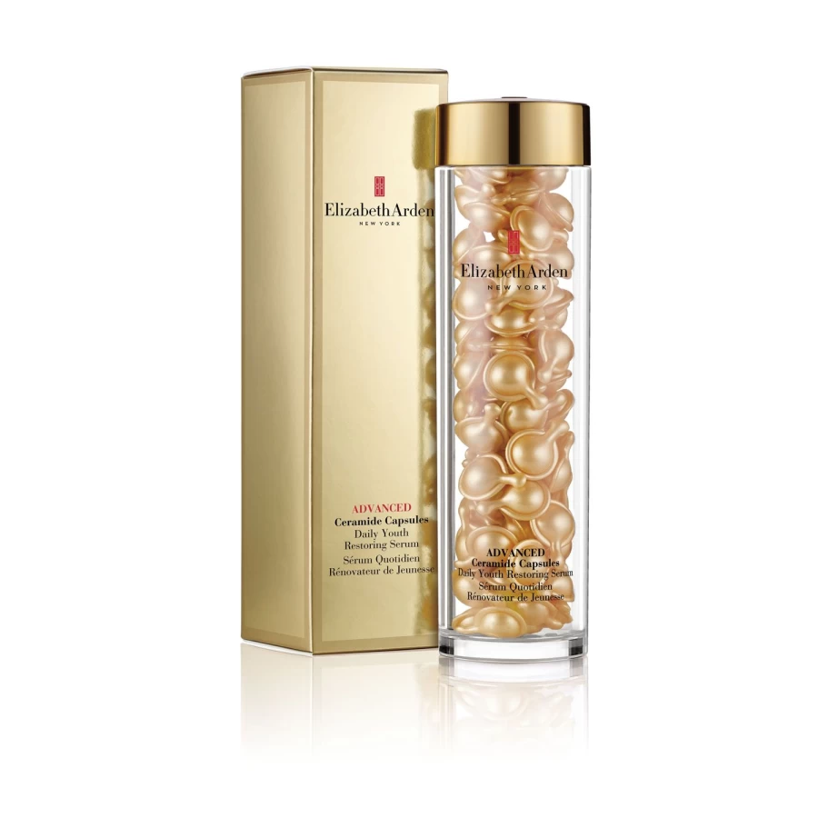 Elizabeth Arden Advanced Ceramide Capsules Daily Youth Restoring Serum - 90 Golden Yellow Capsules for Anti-Aging & Skin Renewal