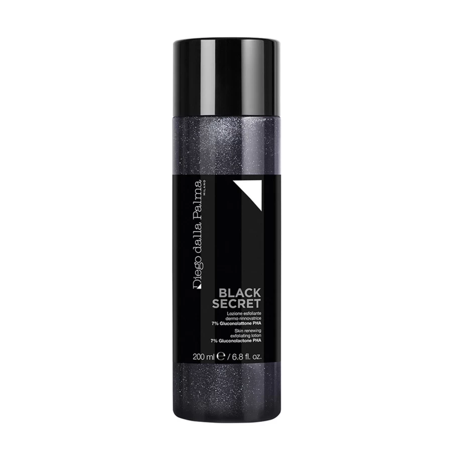 DIEGO DALLA PALMA Secret Black Skin Renewing Exfoliating Lotion - Gentle Face & Body Exfoliator for Smooth, Glowing Skin