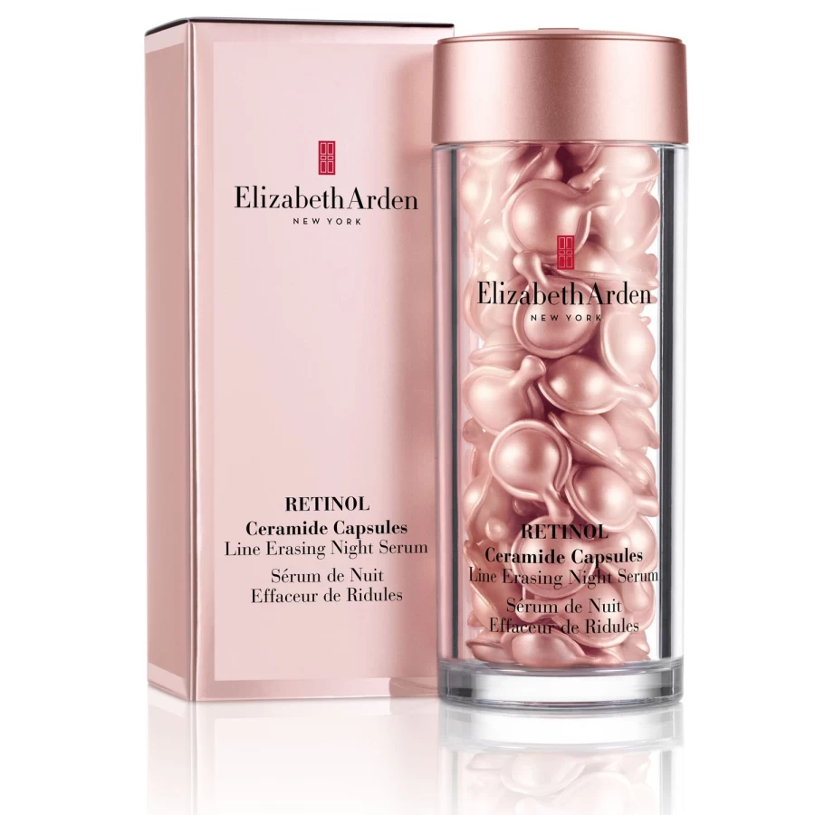 Elizabeth Arden Retinol + Ceramide Night Serum Capsules - 60 Pink Capsules for Fine Lines & Wrinkles