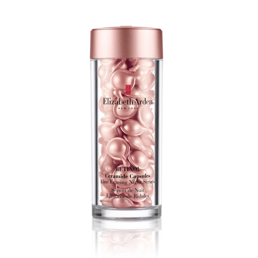 Elizabeth Arden Retinol + Ceramide Night Serum Capsules - 60 Pink Capsules for Fine Lines & Wrinkles