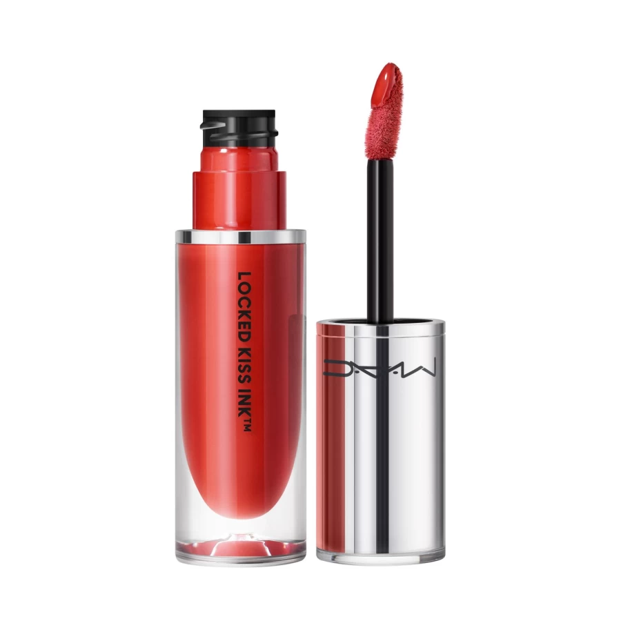 MAC COSMETICS Locked Kiss Ink Lipstick - Long Lasting Dark Red Lip Colour, Matte Finish, Highly Pigmented Lip Stain, Vegan & Cruelty-Free