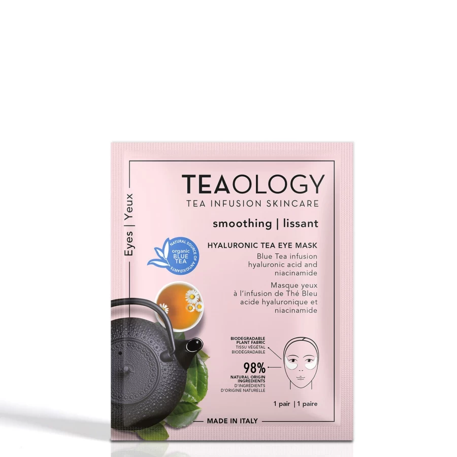 TEAOLOGY Pink Eye Mask Infused with Blue Tea for Relaxation & Skincare