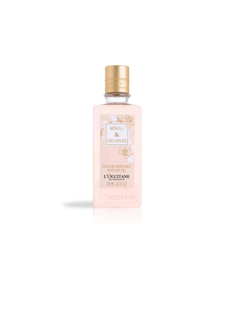 L'OCCITANE Neroli Orchidea Refreshing Shower Gel 245ml - Transparent Luxury Body Wash for Hydrated Skin