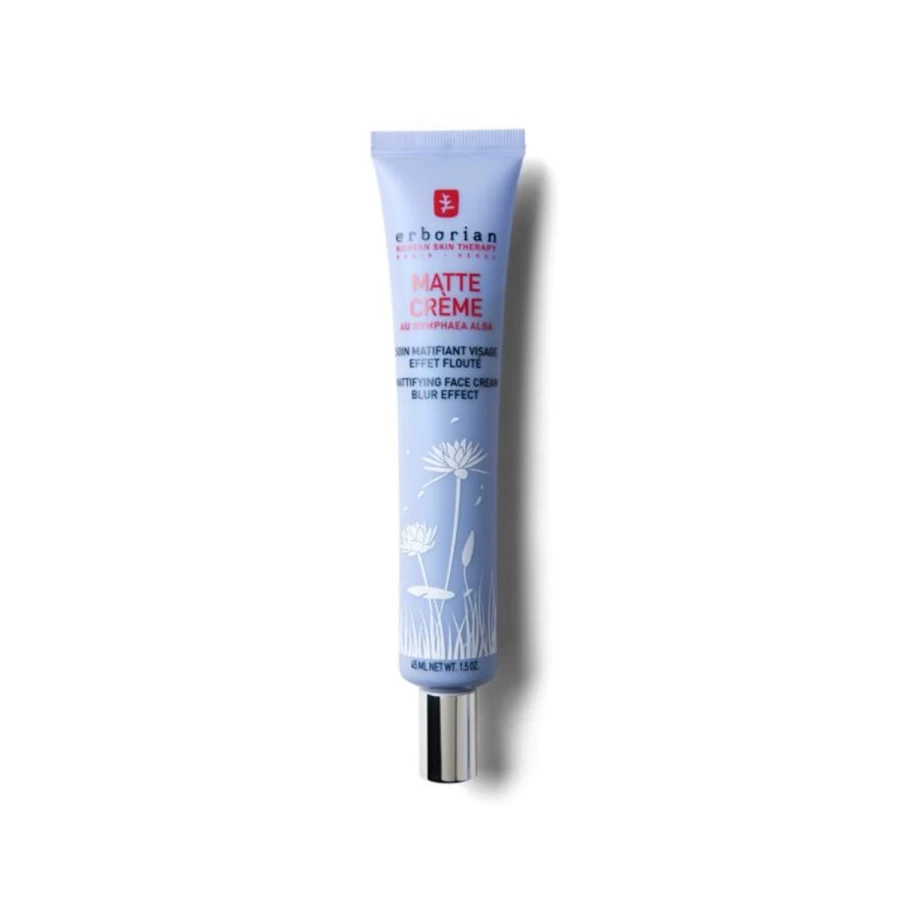 ERBORIAN Matte Cream - Mattifying Face Primer, Light Blue, Oil-Control & Pore Minimizing Cream