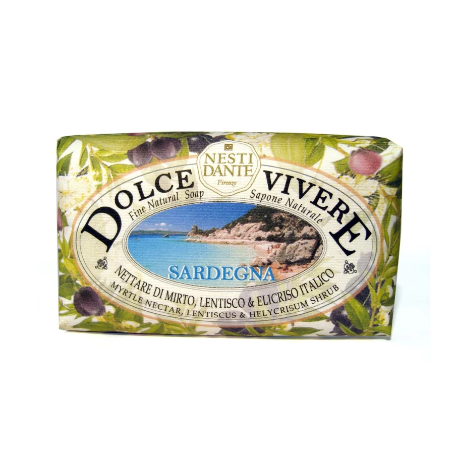 NESTI DANTE Dolce Vivere Sardegna Green Soap - Natural Italian Olive Oil Bar for Skin & Body