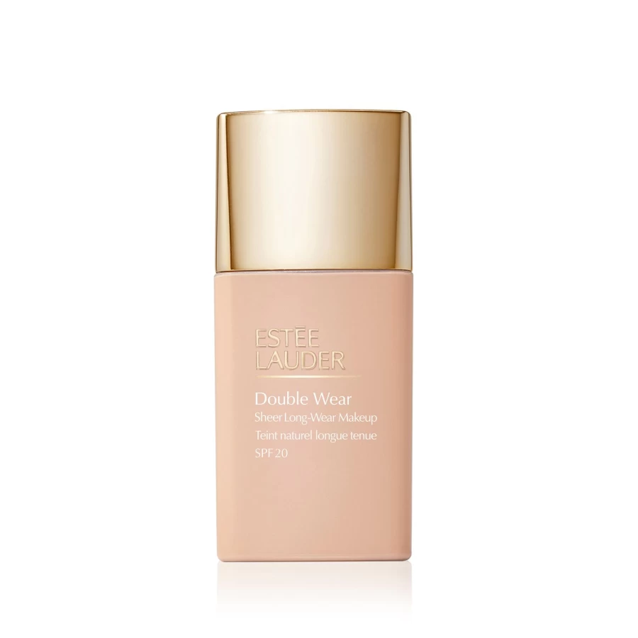 ESTÉE LAUDER Double Wear Sheer Long-Wear Makeup SPF20 - 1C1 Cool Bone, Lightweight Foundation, Oil-Free, Matte Finish, Powder Pink Shade
