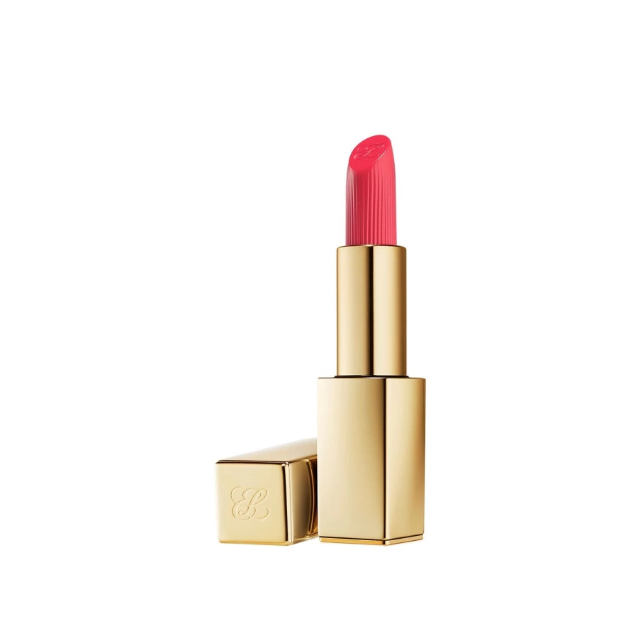 ESTÉE LAUDER Pure Color Creme Lipstick in Defiant Coral 320 - Vibrant Red Lipstick for Long-Lasting Wear